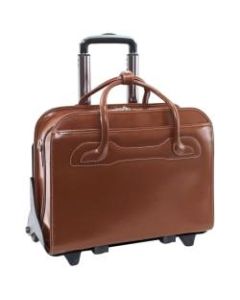 McKlein W-Series Willowbrook Wheeled Briefcase With 15in Laptop Pocket, Brown