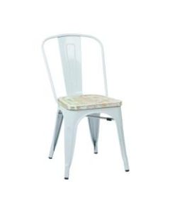 Office Star Bristow Armless Chairs with Wood Seats, Pine Irish/White, Set Of 2 Chairs