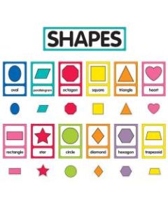 Schoolgirl Style Mini Bulletin Board Set, Just Teach Shape Cards, Preschool - Grade 2