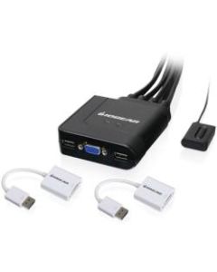 IOGEAR 2-Port USB VGA Cable KVM with DisplayPort Adapters - 2 Computer(s) - 1 Local User(s) - 2048 x 1536 - 2 x USB1 x VGA
