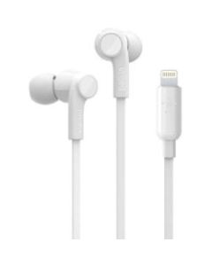 Belkin ROCKSTAR Headphones with Lightning Connector - Stereo - Lightning Connector - Wired - Earbud - Binaural - In-ear - 3.67 ft Cable - White