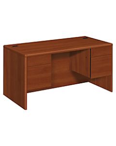 HON 10700 Series Laminate Double Pedestal Desk, Cognac