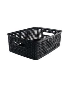 See Jane Work Plastic Weave Bin, Medium Size, Black