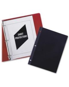 C-Line Traditional Polypropylene Sheet Protector, Heavyweight, 11 x 8 1/2, 50/BX - 2 Sheet Capacity - Letter 8.50in x 11in - Rectangular - 3 x Holes - Polypropylene - 50 / Box - Clear, Black