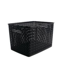 See Jane Work Plastic Weave Bin, Large Size, Black