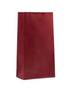 JAM Paper Medium Kraft Lunch Bags, 9 3/4 x 5 x 3, Red, Pack Of 25 Bags