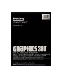 Bienfang Graphics 360 Translucent Marker Pad, 9in x 12in, White, 50 Sheets