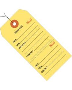 Office Depot Brand Prewired Repair Tags, 6 1/4in x 3 1/8in, 100% Recycled, Yellow, Case Of 1,000