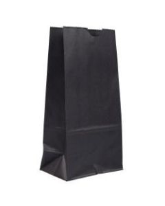 JAM Paper Medium Kraft Lunch Bags, 9-3/4in x 5in x 3in, Black, Pack Of 25 Bags