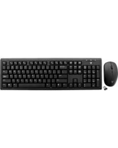 V7 Wireless Keyboard and Mouse Combo - USB Wireless RF English (US) - Black - USB Wireless RF Mouse - 1600 dpi - 3 Button - Black - Internet Key, Email, Volume Control, Play/Pause Hot Key(s) - Symmetrical - AA, AAA