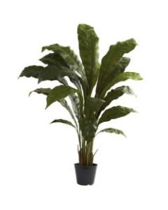 Nearly Natural 42inH Polyester Artificial Birds Nest Plant With Pot, Green