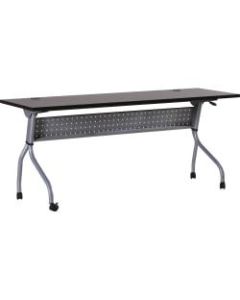 Lorell Flip Top Training Table, 72inW, Espresso/Silver
