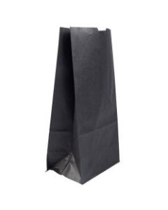 JAM Paper Kraft Lunch Bags, Large, 11 x 6 x 3 3/4, Black, Pack Of 25 Bags