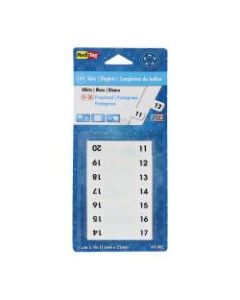 Redi-Tag Permanent Index Tabs, 11-20, White, 8 Sets (24 Blank), Pack Of 104 Tabs