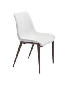 Zuo Modern Magnus Dining Chair, White/Walnut