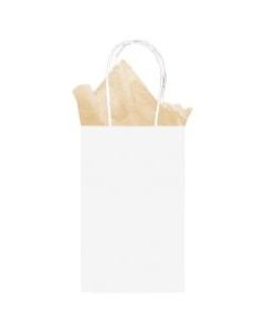 Amscan Small Kraft Paper Gift Bags, 8-1/4inH x 5-1/4inW x 2-1/4inD, White, Pack Of 24 Bags
