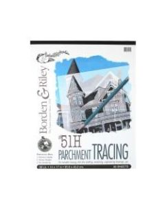 Borden & Riley No. 51H Parchment Tracing Paper, 14in x 17in, 38 Lb, Transparent, 50 Sheets