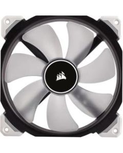 Corsair ML140 Cooling Fan - 5.51in Maximum Fan Diameter - 725.6 gal/min Maximum Airflow - 2000 rpm - 37 dB(A) Noise - Magnetic Levitation - 4-pin - White LED - Case