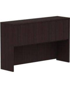Lorell Espresso Laminate Desk - 60in x 15in x 36in - Drawer(s)4 Door(s) - Material: Polyvinyl Chloride (PVC) Edge - Finish: Espresso Laminate