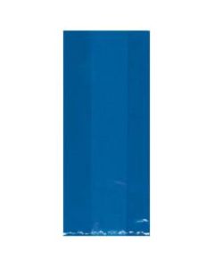 Amscan Large Plastic Treat Bags, 11-1/2inH x 5inW x 3-1/4inD, Bright Royal Blue, Pack Of 100 Bags