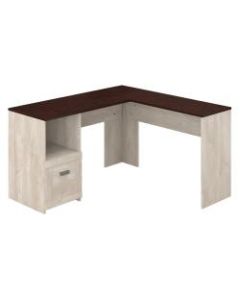 Bush Furniture Townhill 54inW L-Shaped Desk, Washed Gray/Madison Cherry, Standard Delivery