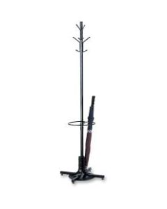 Safco Metal Costumer With Umbrella Rack, Black