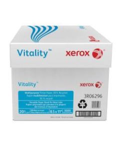 Xerox Vitality Multipurpose Printer Paper, Letter Size (8 1/2in x 11in), 92 (U.S.) Brightness, 20 Lb, 30% Recycled, FSC Certified, Ream Of 500 Sheets, Case Of 10 Reams