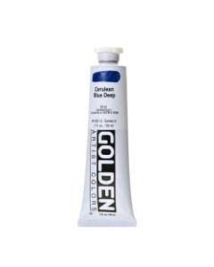 Golden Heavy Body Acrylic Paint, 2 Oz, Cerulean Blue Deep
