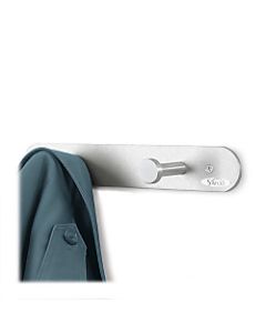 Safco Rounded Nail-Head Wall Mount Coat Rack, 2inH x 12inW x 2-3/4inD, Silver