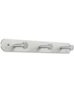 Safco Rounded Design Coat Hooks, 2inH x 18inW x 2 5/8inD, Silver