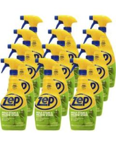 Zep No-Scrub Mold & Mildew Stain Remover - Spray - 32 fl oz (1 quart) - 12 / Carton - Blue