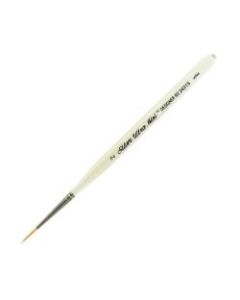 Silver Brush Ultra Mini Series Paint Brush, Size 2, Taklon Filament, Round Bristle, Gold/Pearl White