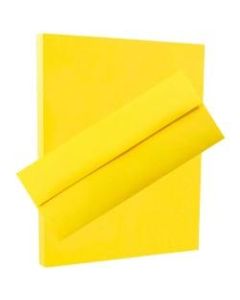 JAM Paper Stationery Set, 8 1/2in x 11in, 30% Recycled, Yellow, Set Of 100 Envelopes And 100 Sheets