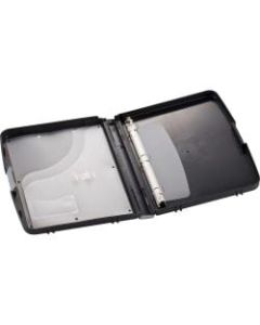 OIC Ringbinder Clipboard Storage Box - 8 19/64in , 8 1/2in x 11 45/64in , 11in - Spring Clip - Plastic - Charcoal - 1 Each