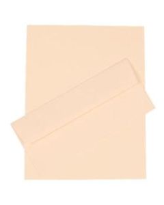 JAM Paper Strathmore Stationery Set, 8 1/2in x 11in, Natural White, Set Of 100 Sheets And 100 Envelopes