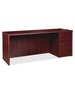 Lorell Prominence 2.0 Right Pedestal Credenza, 72inW x 24inD, Mahogany