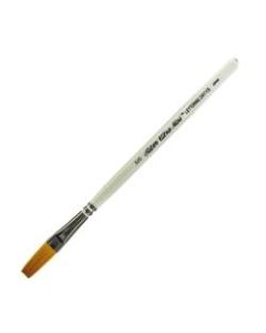 Silver Brush Ultra Mini Series Paint Brush, Size 5/0, Flat Bristle, Taklon Filament, Pearl White