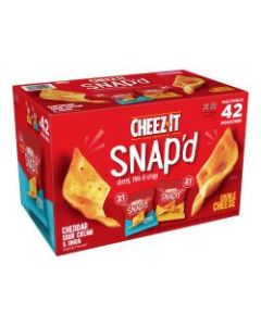 Cheez-It Snap-d Cheesy Baked Snacks, 0.75 Oz, Box Of 42 Snack Bags
