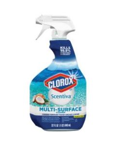Clorox Scentiva Multi-Surface Cleaner - Bleach-free - Spray - 32 fl oz (1 quart) - Pacific Breeze & Coconut Scent - 432 / Pallet - White