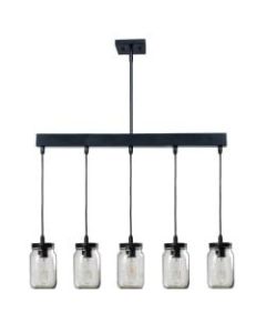 Kenroy Home Appalachian 5-Light Island Light, Clear Shade/Blackened Bronze Base