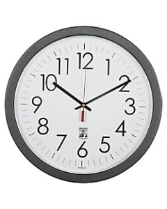 SKILCRAFT Self-Set Wall Clock, 14 1/2inW, Black/White (AbilityOne 6645-01-623-8823)