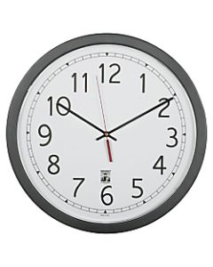 SKILCRAFT Self-Set Wall Clock, 16 1/2inW, Black/White (AbilityOne 6645-01-623-8825)