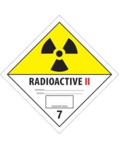 Tape Logic Preprinted Shipping Labels, DL5242, Radioactive II, Square, 4in x 4in, Black/White/Yellow, Roll Of 500
