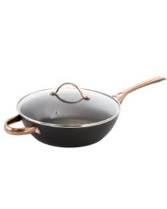 Oster Allsberg Aluminum Saute Pan With Lid, 3.5 Qt, Black/Bronze