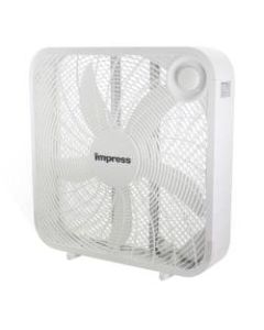 Impress 3-Speed Box Fan, 20in x 4in, White