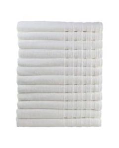 1888 Mills Naked Cotton/Tencel Modal Bath Sheets, 35in x 70in, White, Pack Of 24 Bath Sheets