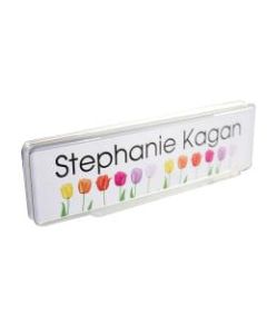 The Mighty Badge do-it-yourself Polycarbonate Cubicle Stand Signage Kit, 2in x 8in, Clear, Pack Of 12
