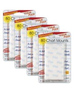 Miller Studio Removable Magic Mounts, Chart Tabs, 1in x 1in, White, 80 Tabs Per Pack, Set Of 4 Packs