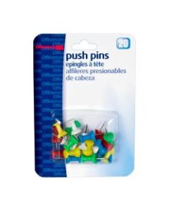 OIC Pushpins, Assorted Colors, Pack Of 20