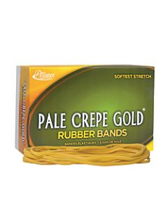 Alliance Pale Crepe Gold Rubber Bands, #117B, 7in x 1/8in, 1 Lb, Box Of 300